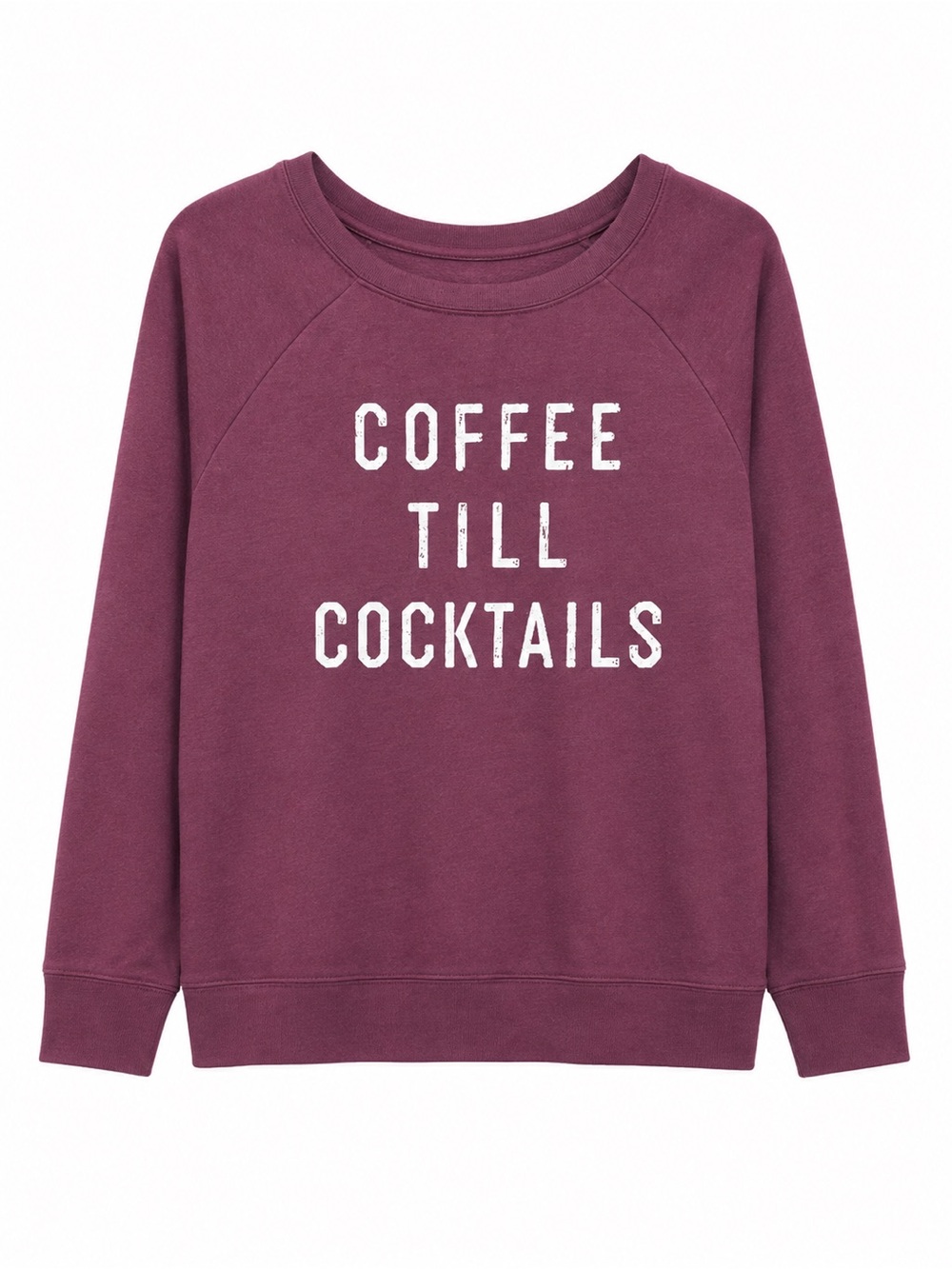 Grayson Threads Coffee Till Cocktails Graphic Sweatshirt Purple